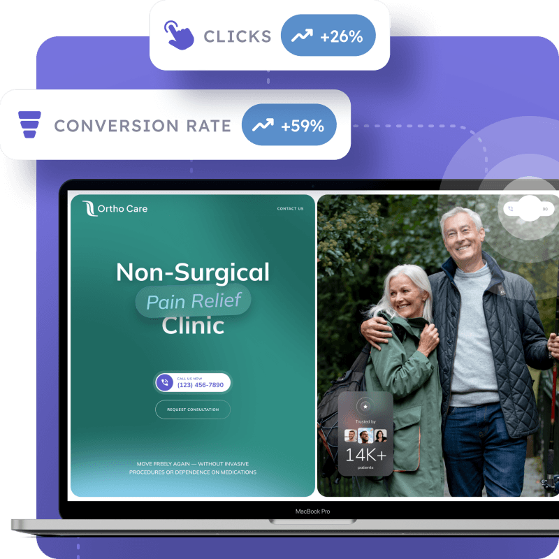 Example physical therapy clinic website optimized for patient conversions with clear CTAs and mobile-friendly layout